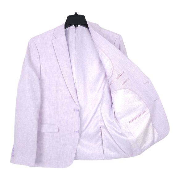 Bar III Men's Slim-Fit 100% Linen 2-Piece Suit Lavender 40R 32x32 NWT - Picture 3 of 13